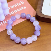 Natural Amethyst Lavender Purple Big Bead Bracelet - Tranquility & Spirituality